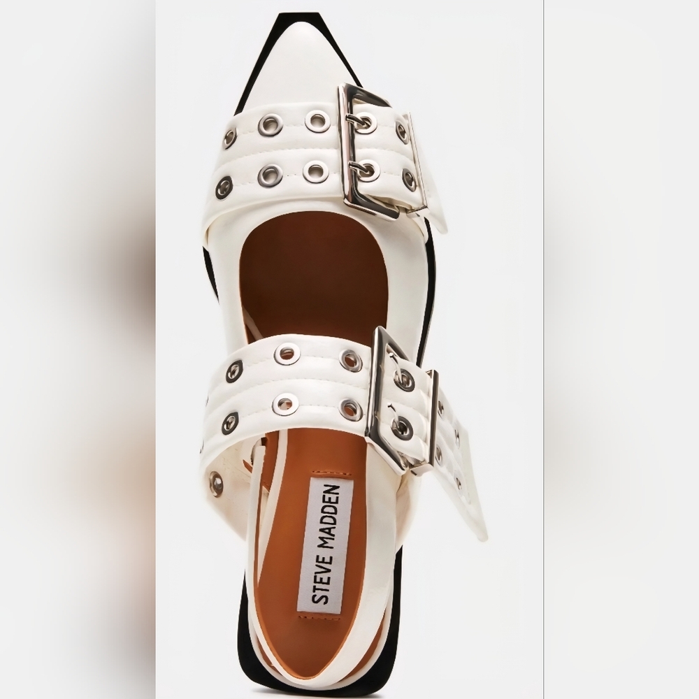 Steve Madden Graya white patent flats